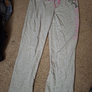 Gray Womens Bottoms with Pink Accents, Y2k Inspired